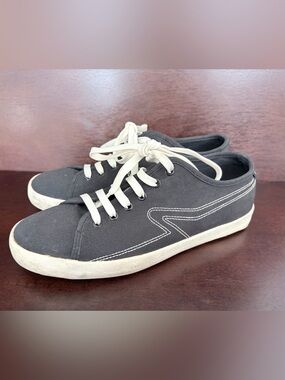 rag & bone Woman’s Black Canvas Low-Top Sneakers with White Accents -Sz 38.5